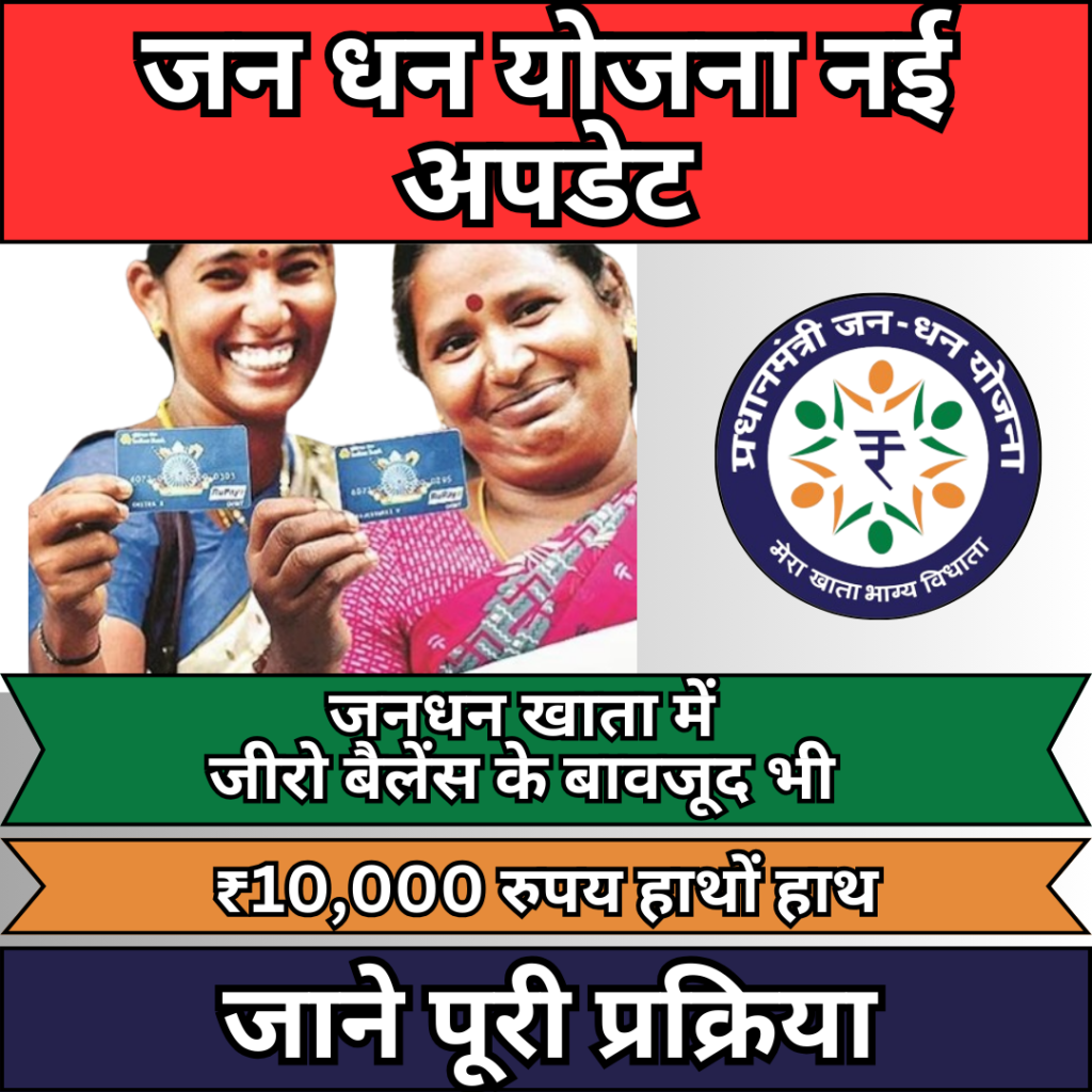 Jan Dhan Yojana New Update 2024 : Jan Dhan account holders will get assistance of Rs 10,000
